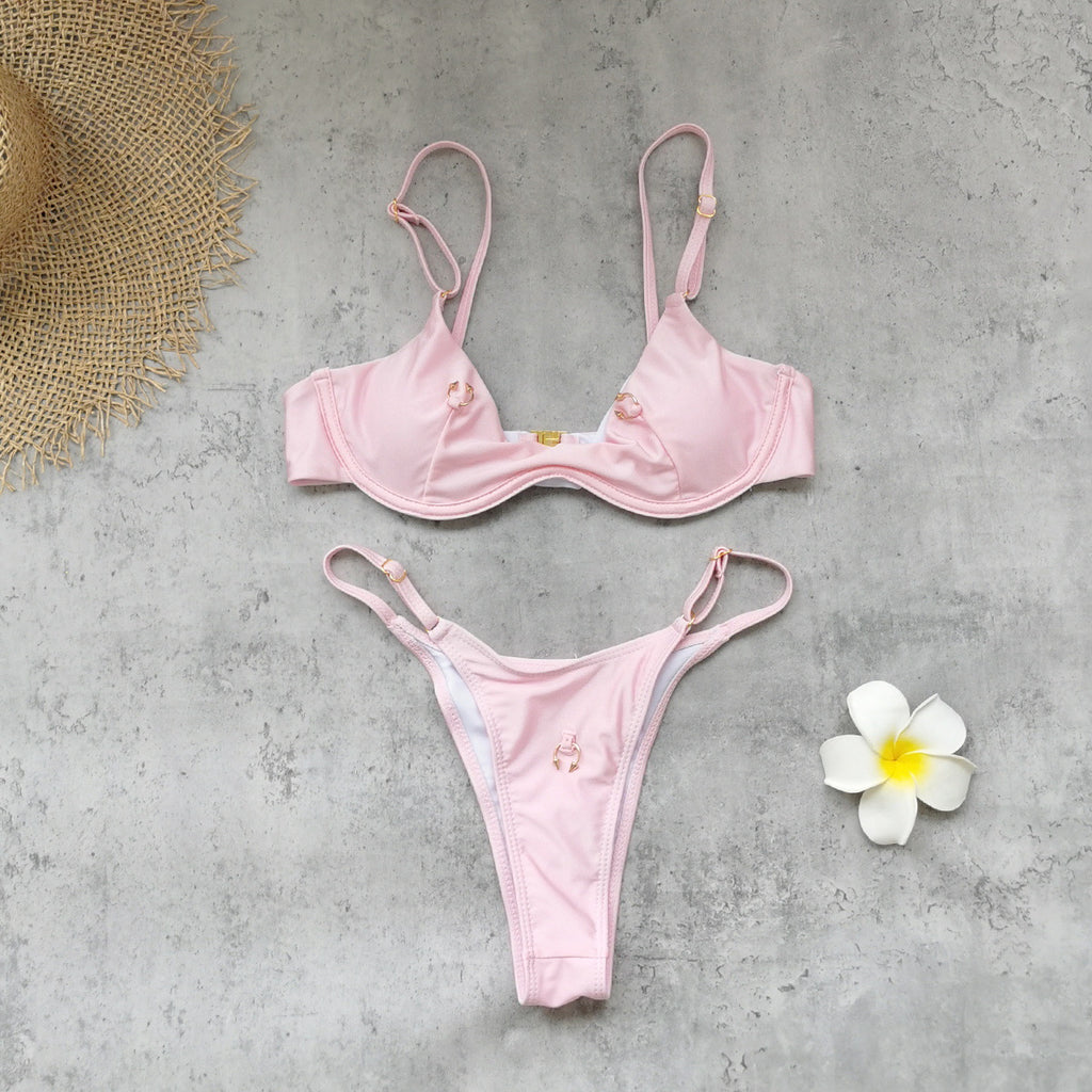 Solid Color One-piece Swimwear