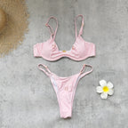 Solid Color One-piece Swimwear