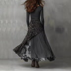 Leopard Print Elastic Waist Large Swing Casual Dress