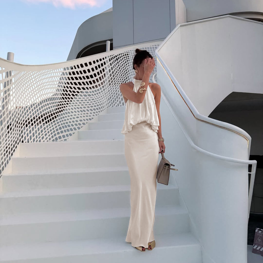 Women's Lace Satin Dress