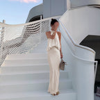 Women's Lace Satin Dress