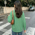 Women's Casual Fresh Air Polo Collar Stripes Shirt For Women
