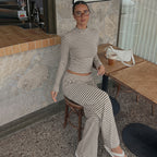 Women's Striped Top & Trousers Set