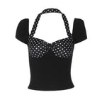 Women's Polka Dot Backless Halter Top