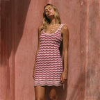 Striped Knitted Cover Up Swimwear