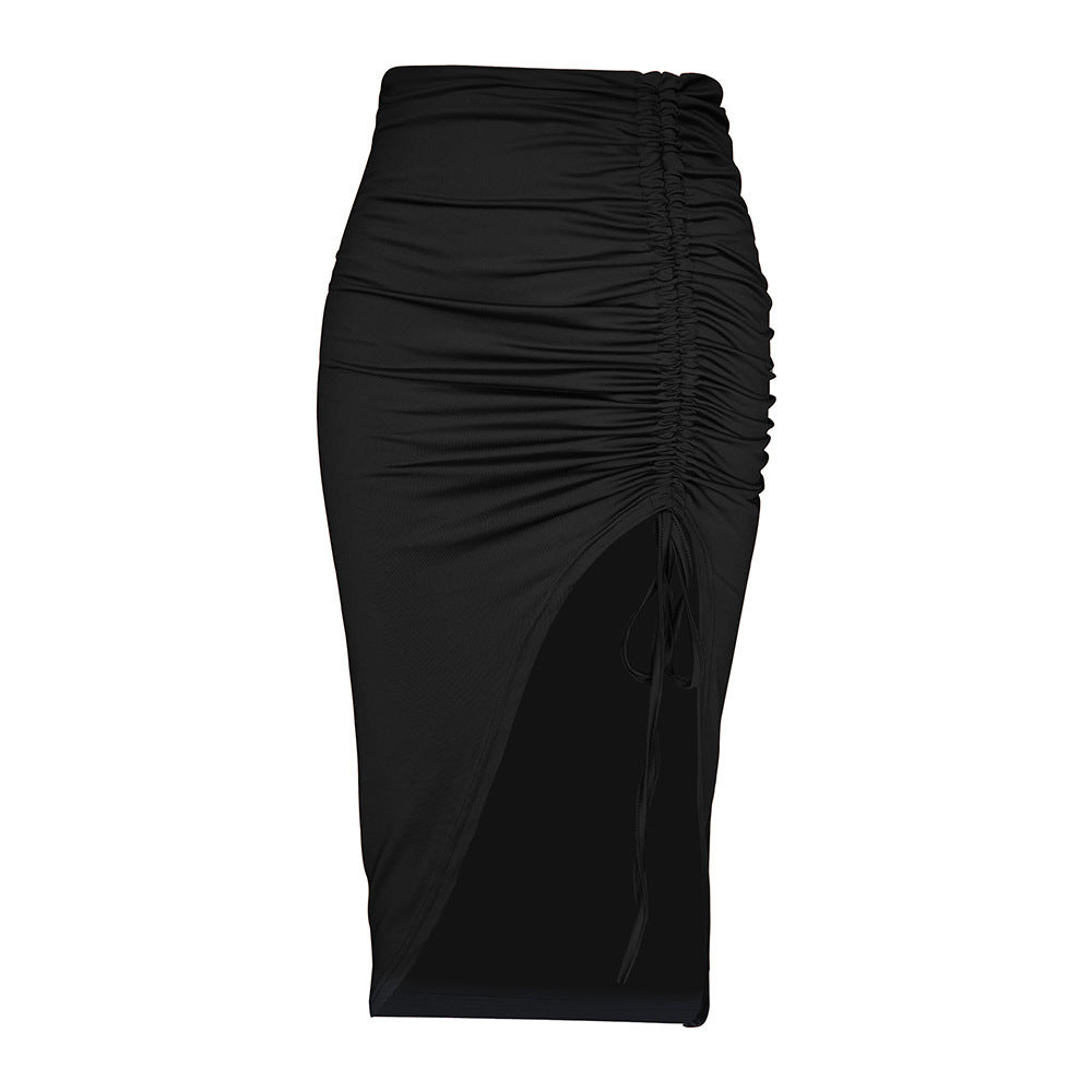 Women’s Pleated Drawstring Midi Skirt