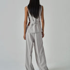 Women's Blazer, Vest & Wide-Leg Pants Set