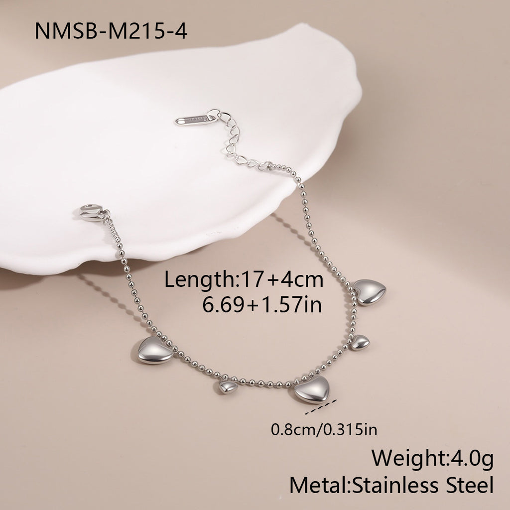 Steel Color Heart Bracelet