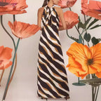 Printed Halter Strap Elegant Dress