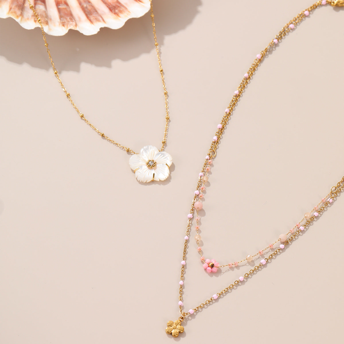 Floral Stainless Steel Necklace