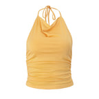 Women Clothing Summer Sexy Bare Back Slim Fit Short Halterneck Vest Top for Women