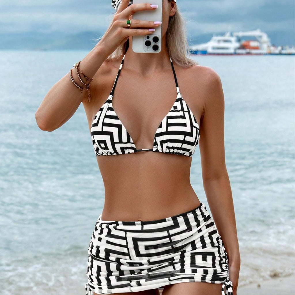 Printing Halter Bikini Swimwear