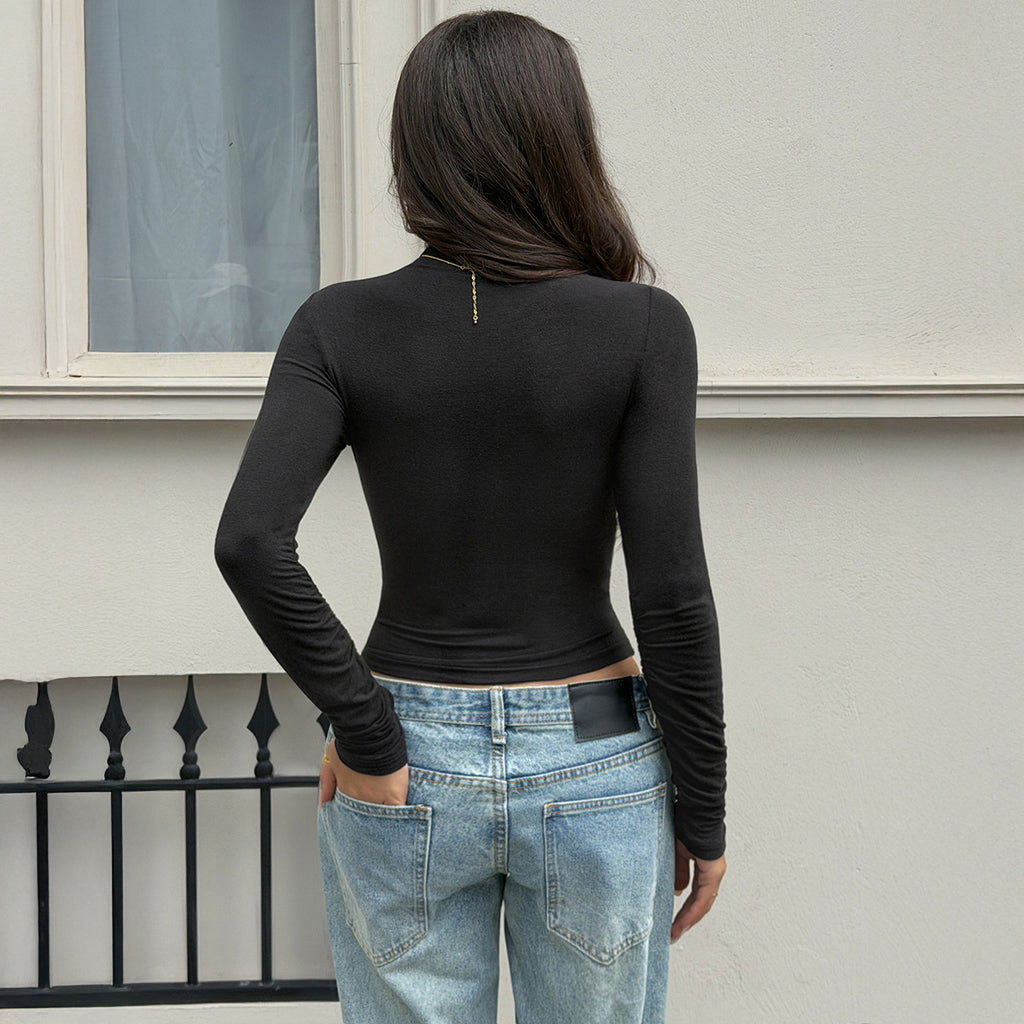 Women's Slim Mock Neck Top
