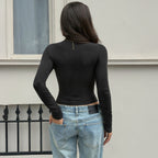 Women's Slim Mock Neck Top