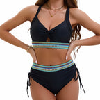 Drawstring One-piece Swimwear