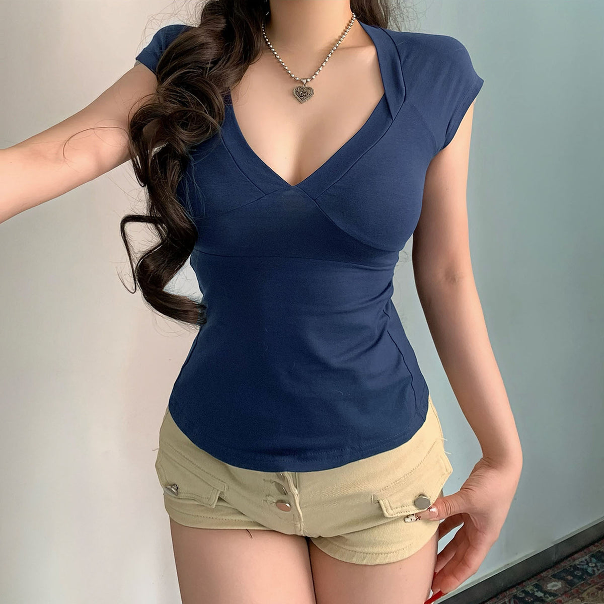 Women's V Neck Slim Fit T-Shirt