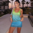 Sequin Gradient One-piece Swimwear