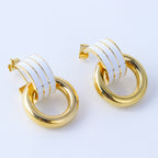 Women's Blue Titanium Steel Earrings