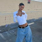 Women's Zipper Stand Collar Long Sleeve Crop Top