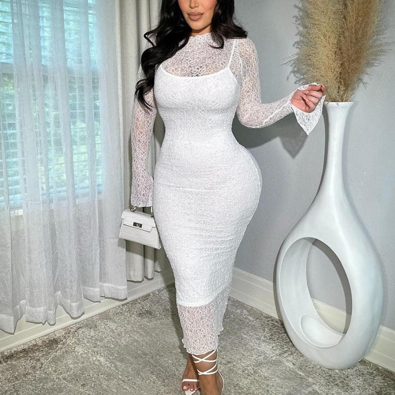 Women's Lace Long Sleeve Dress