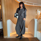 Women's Hooded Knit Top & Straight-Leg Pants Set