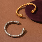 18K Gold Textured Titanium Steel Bracelet