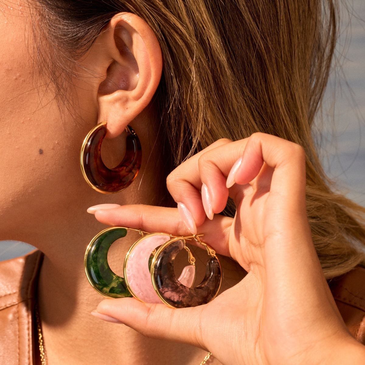 Women's Resin Statement Earrings