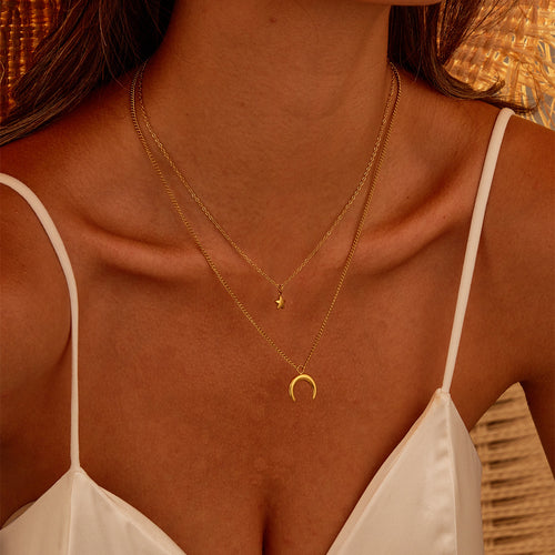 Women's Moon Star Stainless Steel Necklace