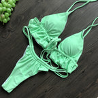 Backless Solid One-piece Swimwear