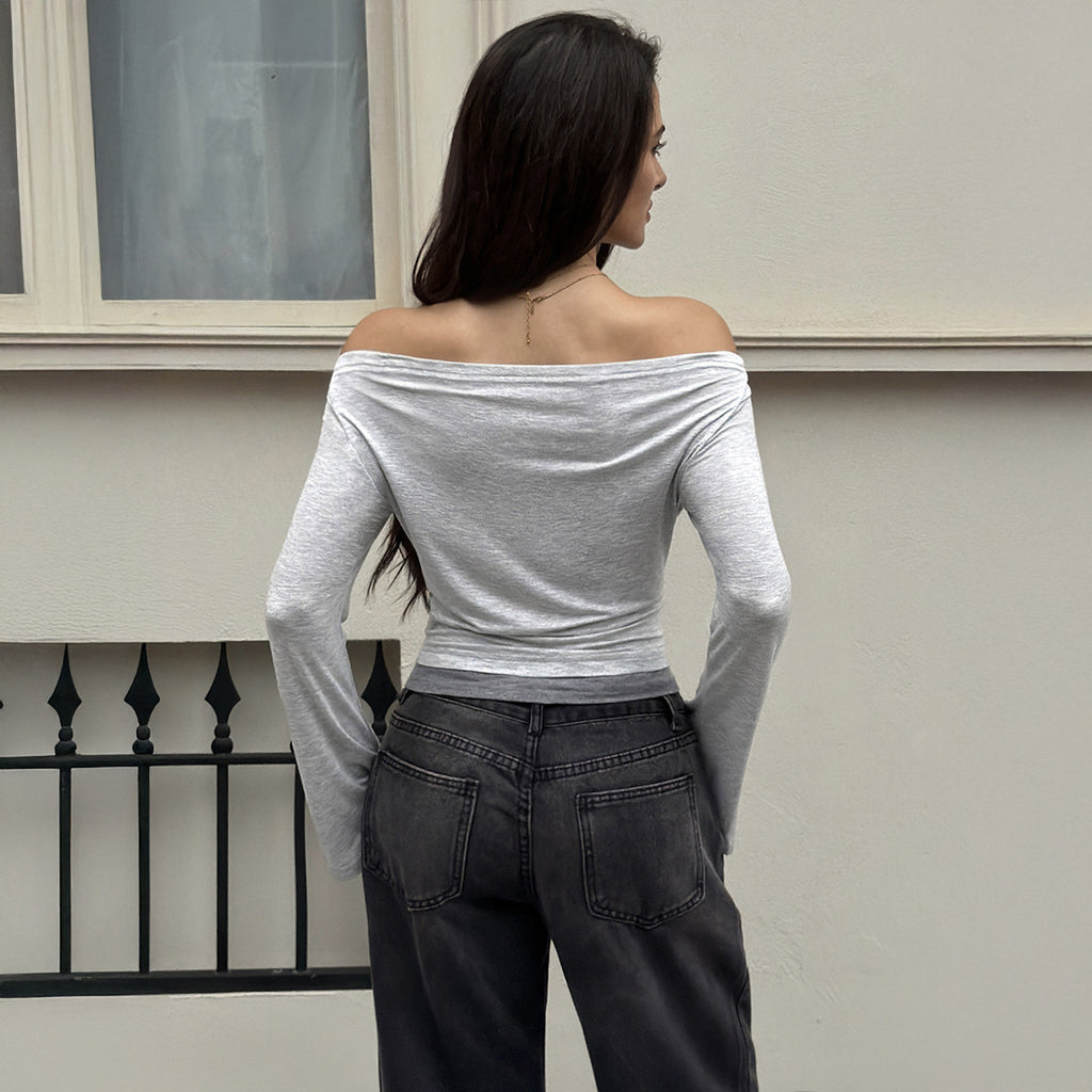 Women's Off-Shoulder Two-Piece-Effect Top