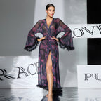 Women's Butterfly Print Mesh Robe