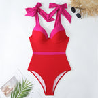 Solid Color One-piece Swimwear