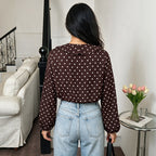 Women's Polka-Dot V-Neck Ruffle Jumpsuit