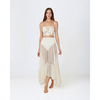 Women's Cutout Tube-Top Bikini Skirt Set