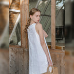Pure Linen Vest Front Short Back Long Special Interest Design Cotton Linen Sleeveless Dress