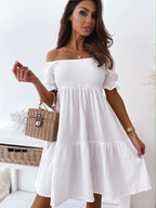 Ruched Off-Shoulder Dress