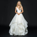 White Lace V-Neck Sleeveless A-Line Maxi Dress