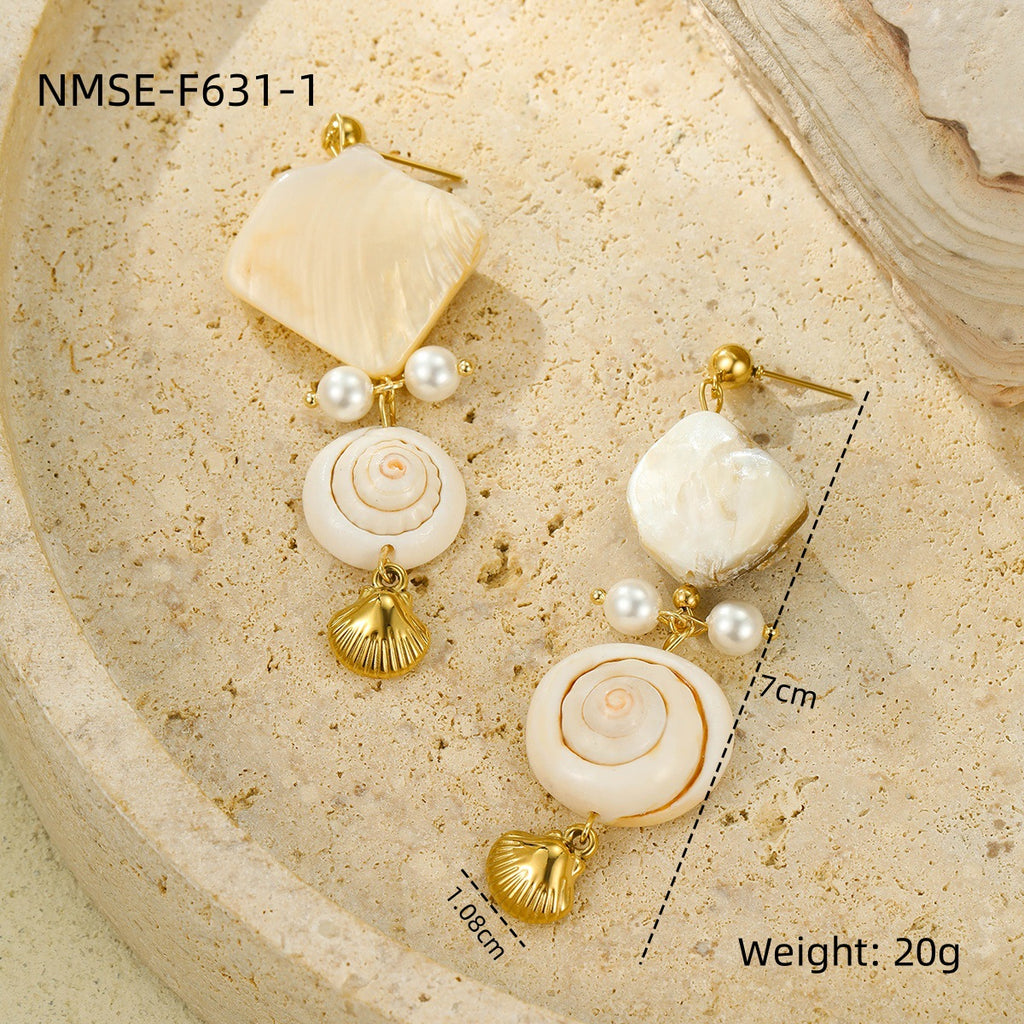 NMSE-F631-1 White Shell Earrings