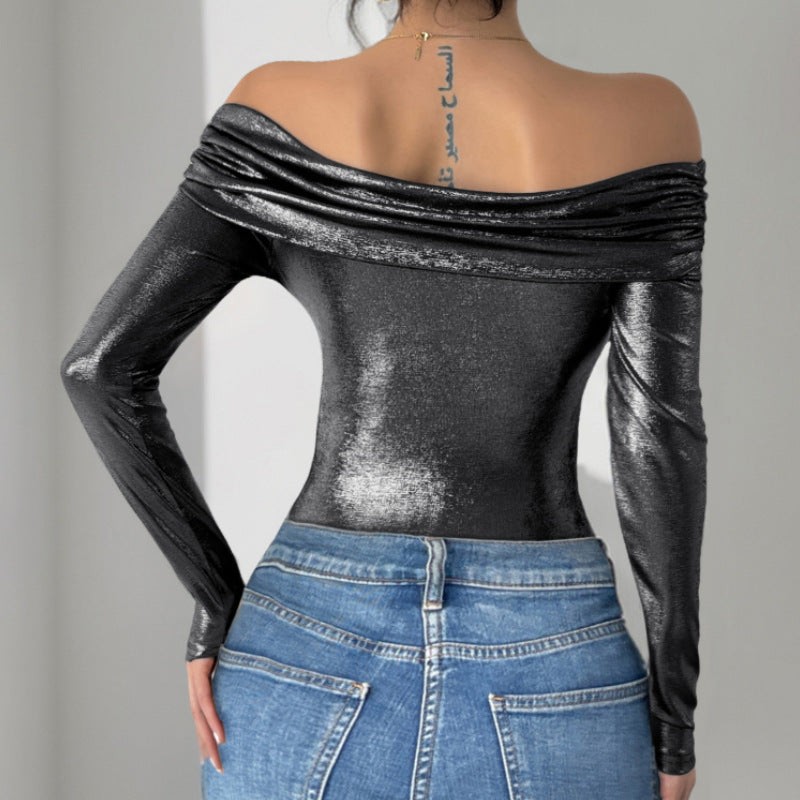 Off Shoulder Ribbed Party Jumpsuit
