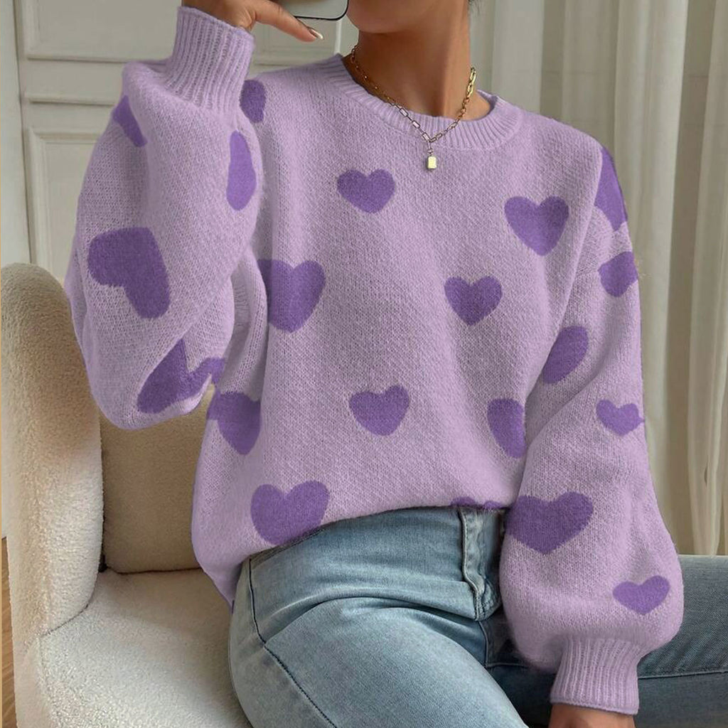 Women's Love Jacquard Knit Sweater