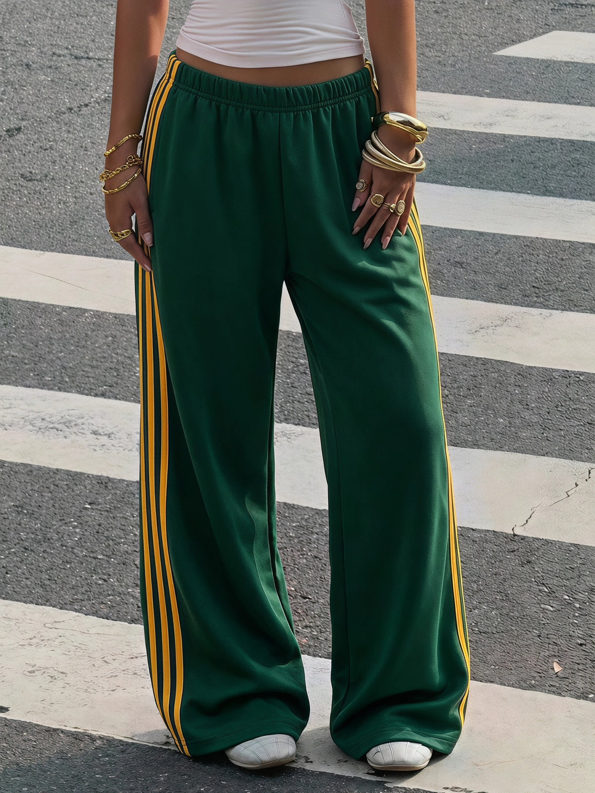 Dark Green Yellow Strip