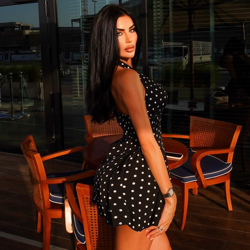 Women's Halter Polka Dot Dress