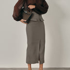 High-Waist Slit Maxi Skirt