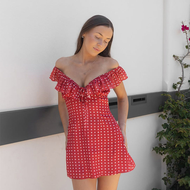Women's Polka Dot Sleeveless Dress