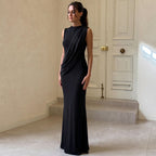 Women's Backless Ruched Slit Bodycon Dress