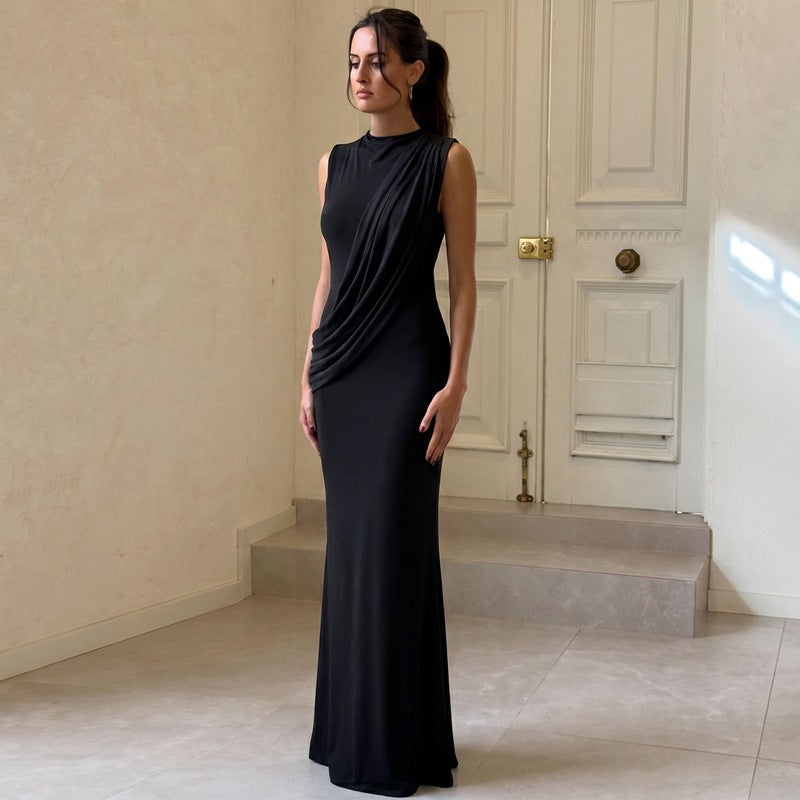 Women's Backless Ruched Slit Bodycon Dress
