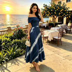 Women's Printed Off-Shoulder A-Line Maxi Dress