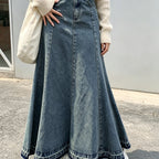 Women's Heavy Duty Washing Wrinkle Treatment Stitching Plastic Skirt