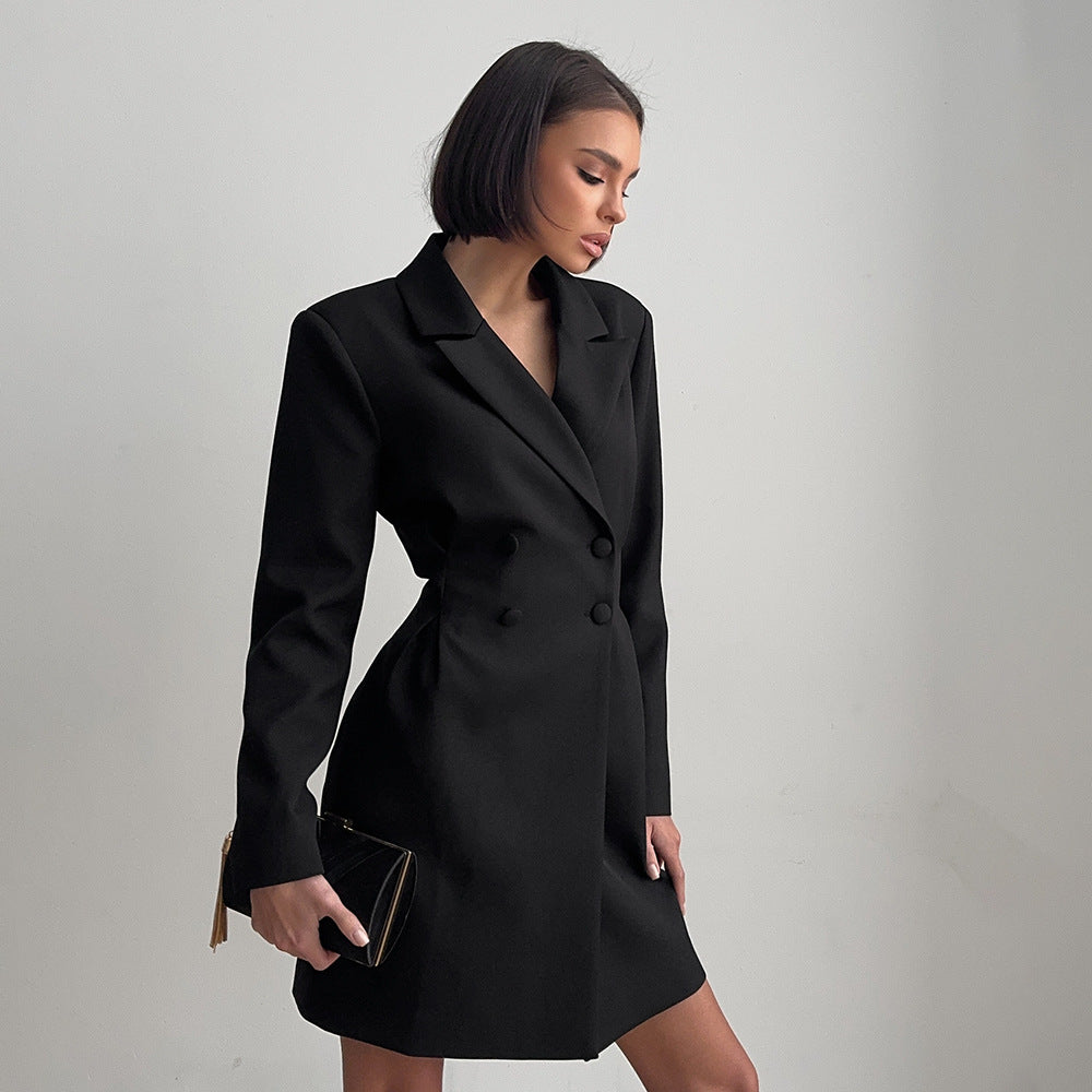 Women's Button-Front Collared Office Dress