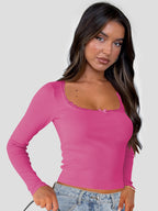 Women's Lace Bow Detail Long Sleeve Top